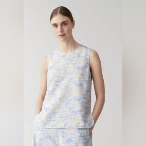 COS Sleeveless Blue and Cream Top